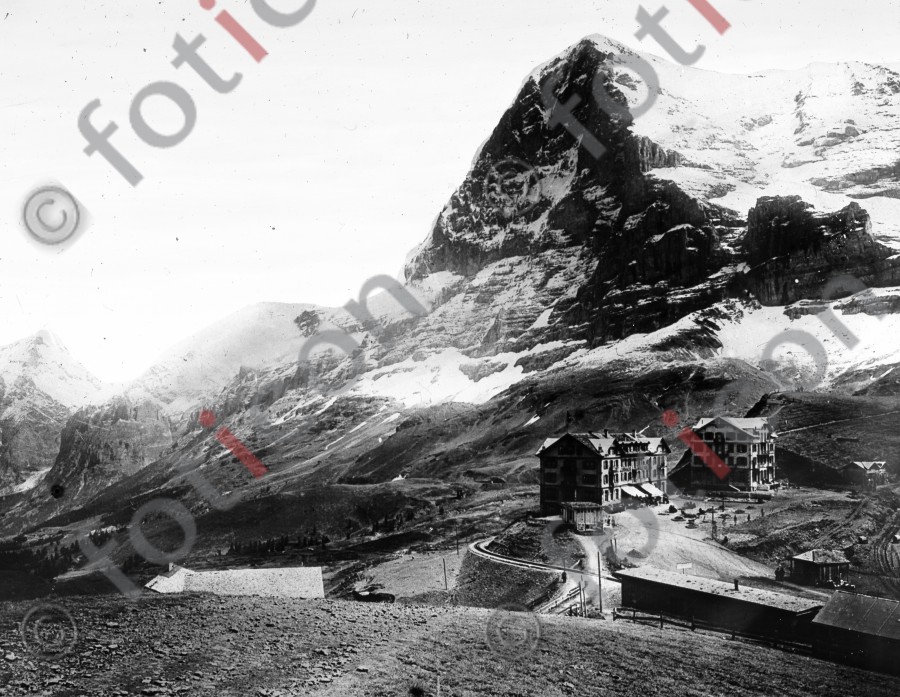 Kleine  Scheidegg | Kleine Scheidegg - Foto foticon-simon-023-030-sw.jpg | foticon.de - Bilddatenbank für Motive aus Geschichte und Kultur